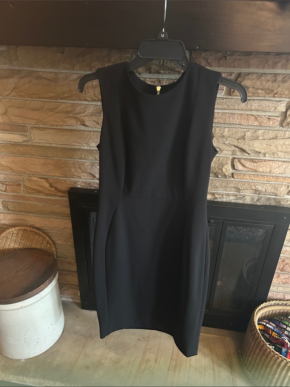 Calvin Klein Black Sleeveless Midi Sheath Dress